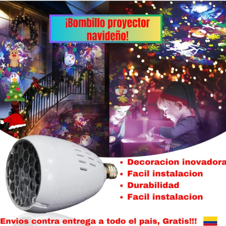 Bombillo Proyector Navideño Led🎄🎅 OFERTA DE PREVENTA 50% Dcto