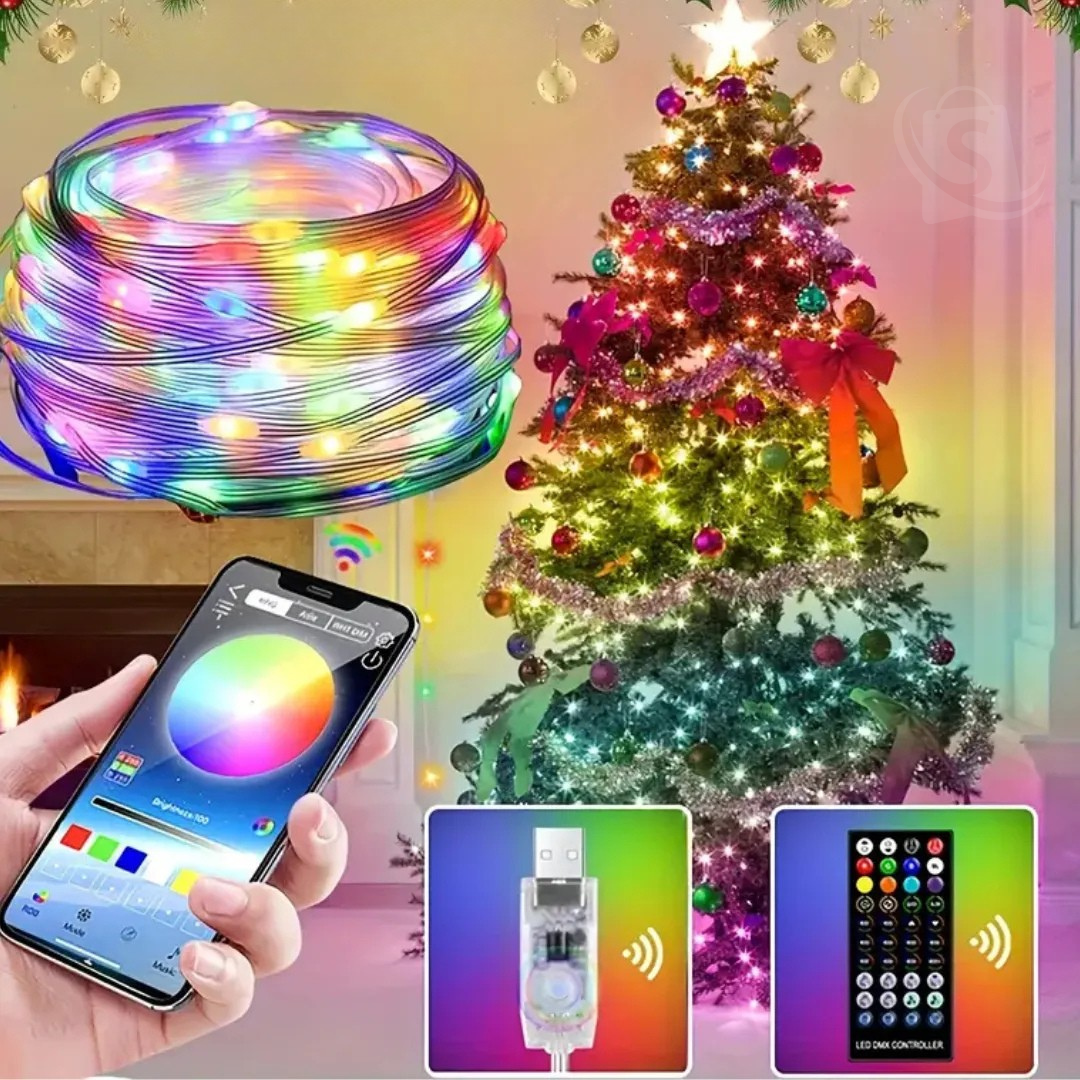 Luces Navideñas Inteligentes RGB Bluetooth🎄Cambia colores y efectos con un sólo toque 🤩